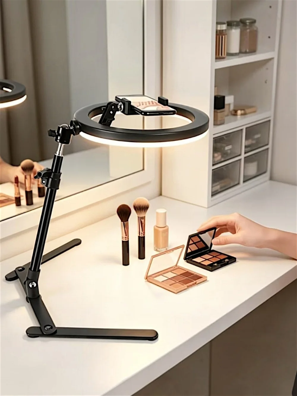 Overhead Photography Table Light Stable Base 360 Rotating With Phone Holder